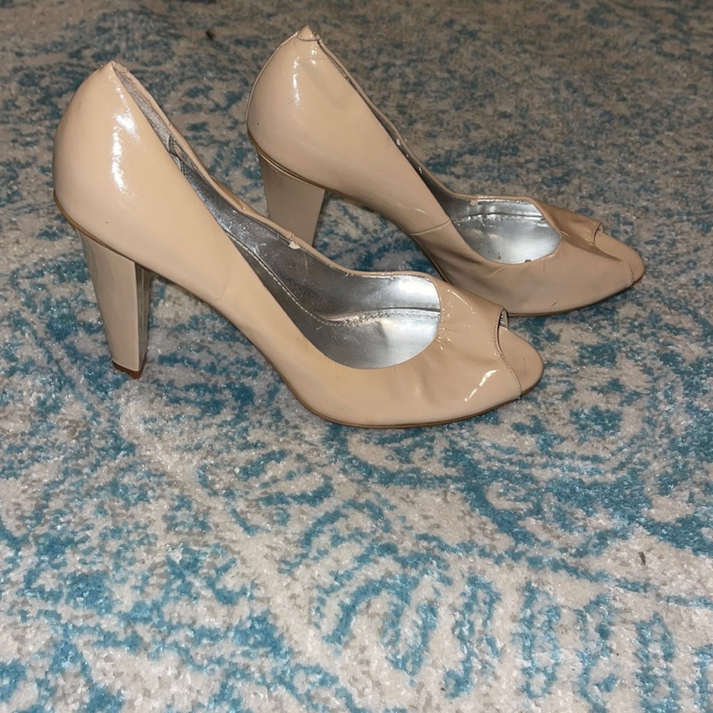 Linea Paolo Ballerina Pink peep toe heels